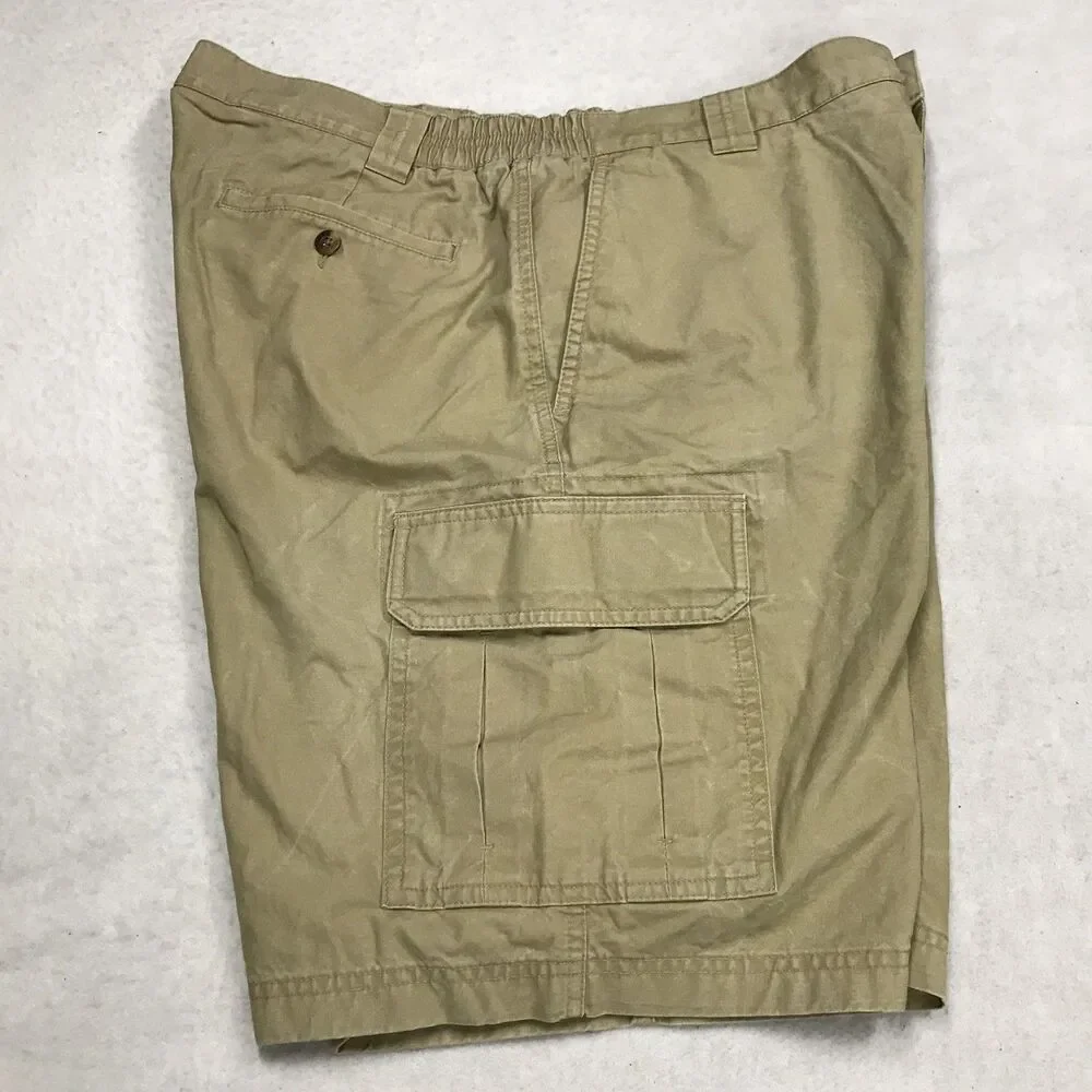 LL BEAN Tropic Weight Cargo Shorts Men 36 Khaki  Comfort Adjustable Waist